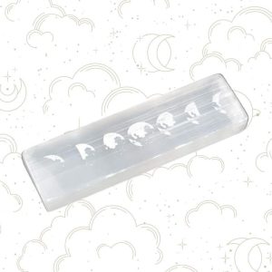 Moon phases selenite crystal plate