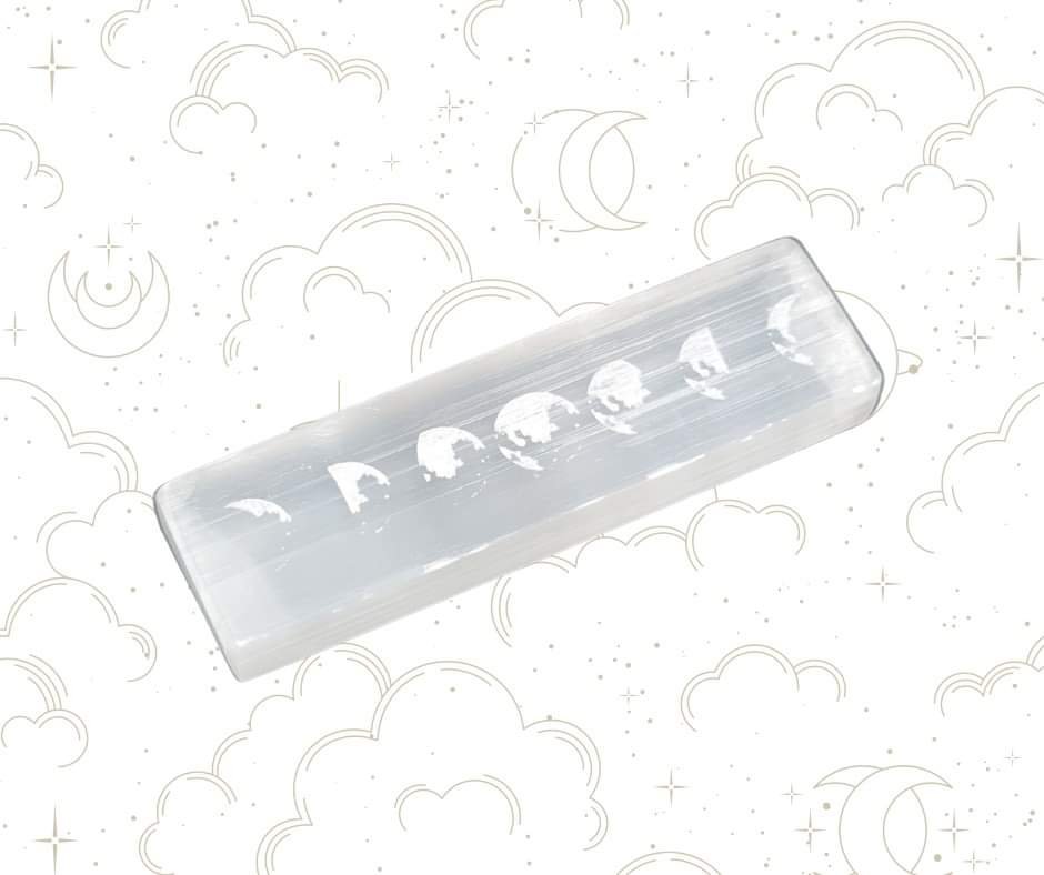 Moon phases selenite crystal plate