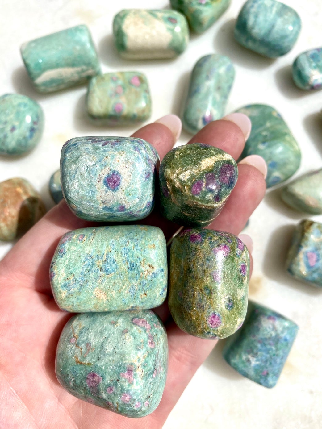 Ruby Fuchsite Tumbled Stones - Large