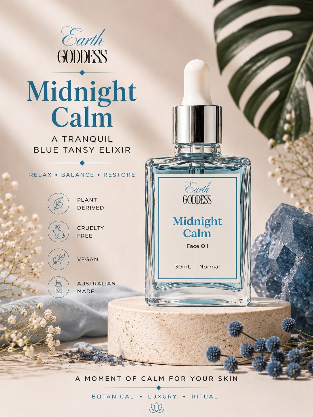 Midnight Calm -A Tranquil Blue Tansy Elixir