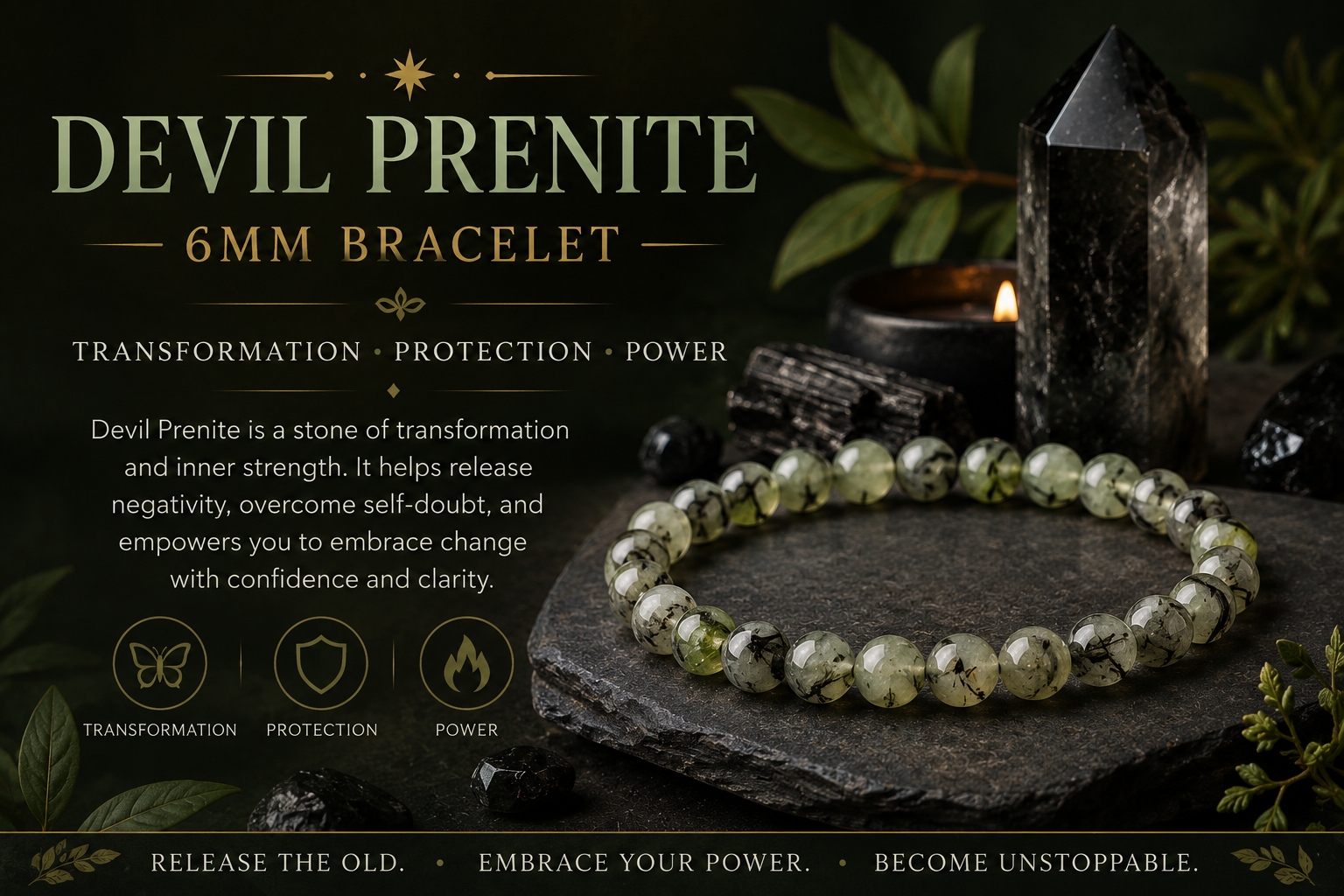 Devil Prenite 6mm Bracelet