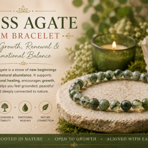 Moss Agate 6mm Bracelet